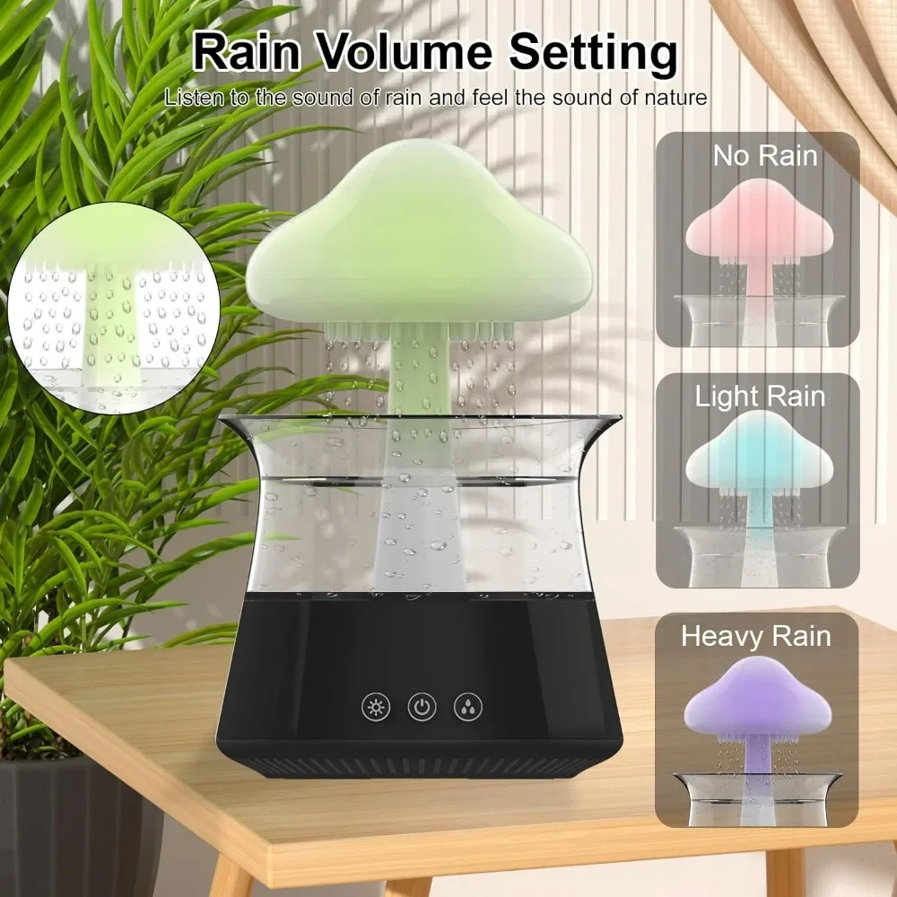 

Cloud Rain Humidifiers Bedroom & Large Room - Essential Oil Diffuser with 7 Colors Lights