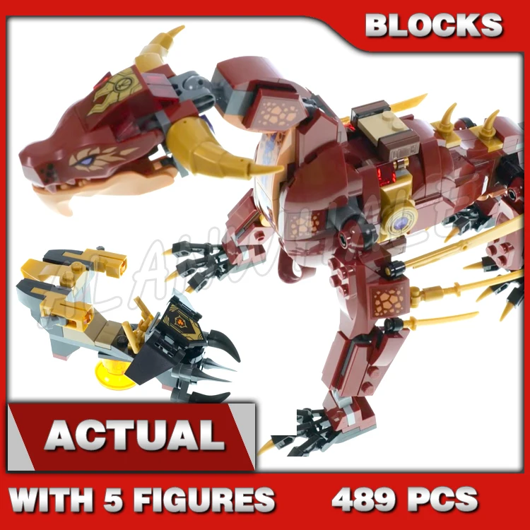 

489pcs Shinobi Dragons Rising Heatwave Transforming Lava Dragon Fire Hovercraft 88083 Building Block toys Compatible with Model