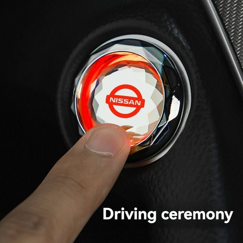 1pcs car engine start/stop button cover sticker suitable For Nissan X-trail Qashqai Rogue  Altima Versa sentra narava patrol Car