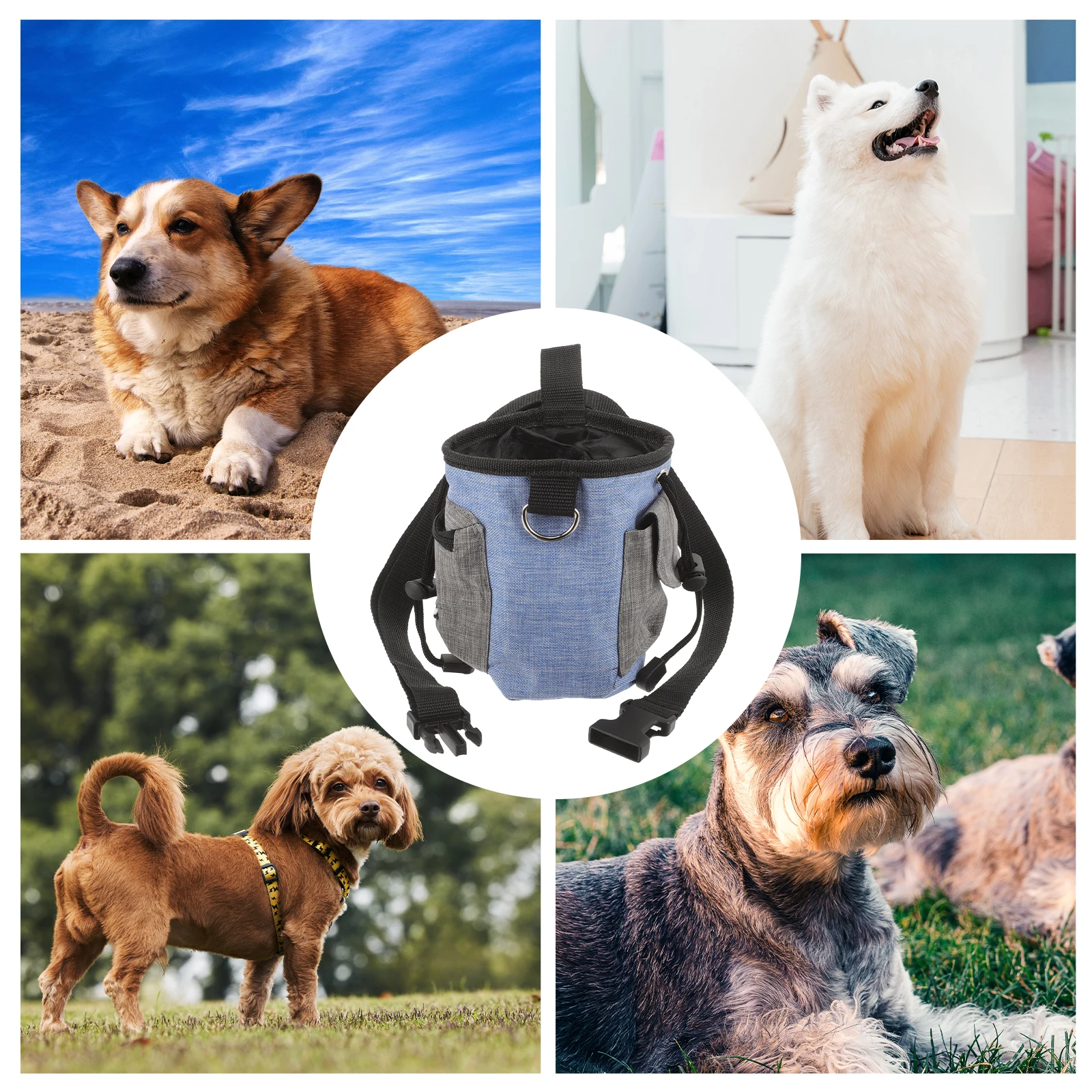 

Outdoors Dog Treat Pouch Multi-Use Pet Training Portable Snack Holder For Puppy Walking Wear-Resistant Food Storage With