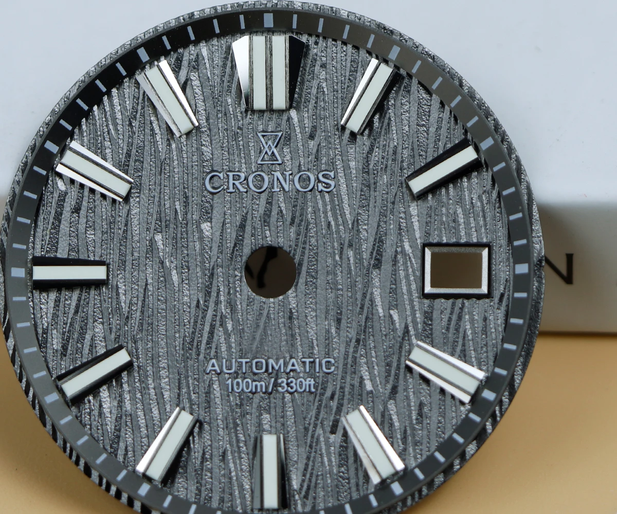 Cronos Men Watch 39mm Automatic Wristwatches White Birch Dial Solid Links Sapphire 10 ATM L6037M