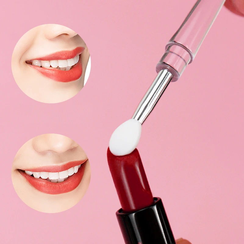 1 Stuk Multifunctionele Lipgloss Applicator Siliconen Lipborstels Met Stofkap Met Schep Lippenstift Borstels Make-Up Tool