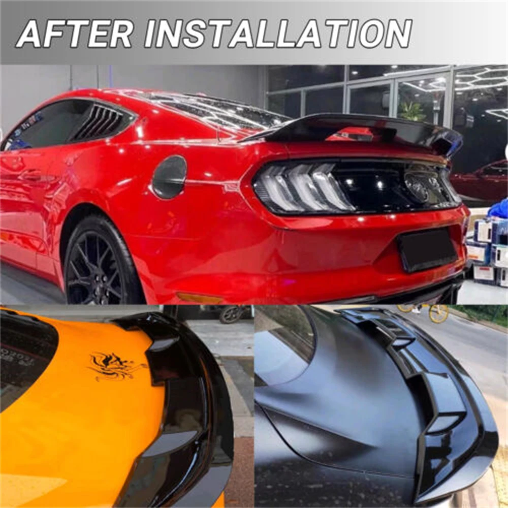 Diffuseur Arrière Pare-Chocs Pour Ford Mustang 2015-2023 – Style Noir Brillant / Look Carbone – Spoiler Coffre Sport Aérodynamique