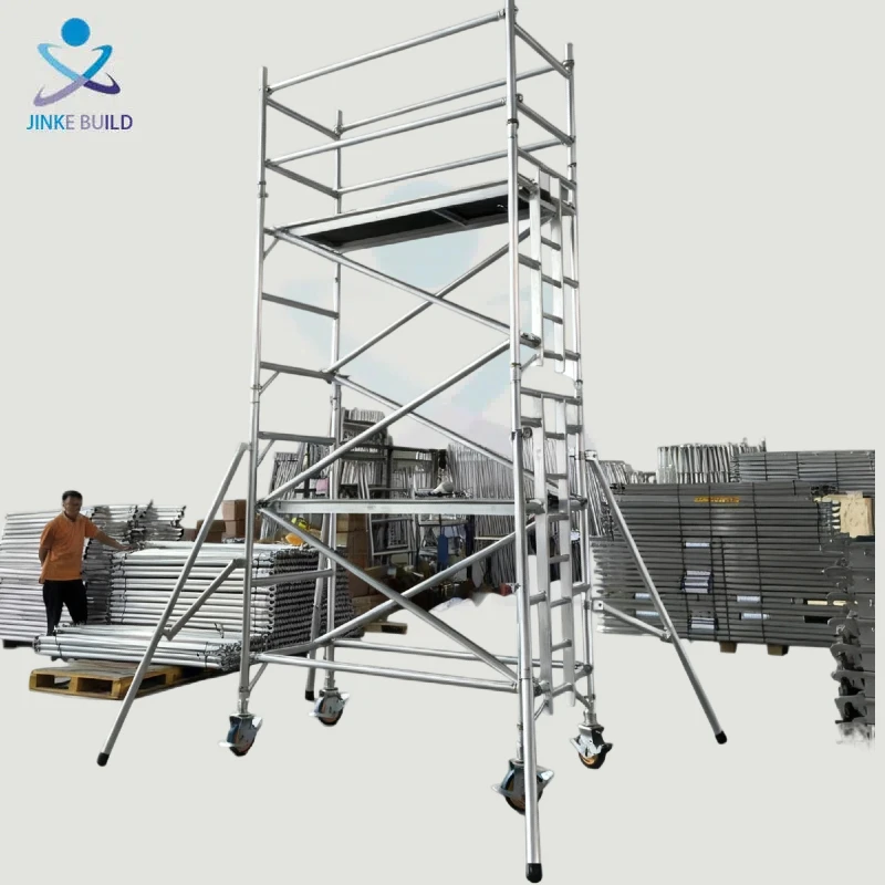 CE Certificate EN1004 8400mm Aluminium Scaffolding with Wheels Platform Scaffold Stair Tower Ladders & Scaffoldings