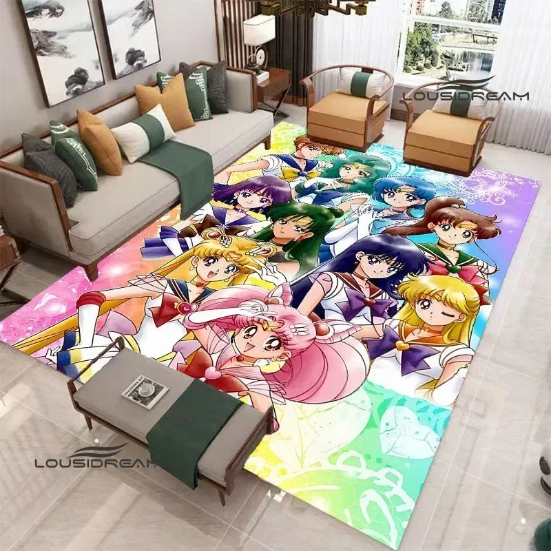 Cartoon S-Sailor-M-Moon Printed carpet living room bedroom carpet non-slip door mat photography props area rug birthday gift