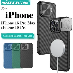 Nillkin For iPhone 16 Pro Max / 16 Pro Magnetic Flip Cover Camera Stand Case Lens Protective Back Cover