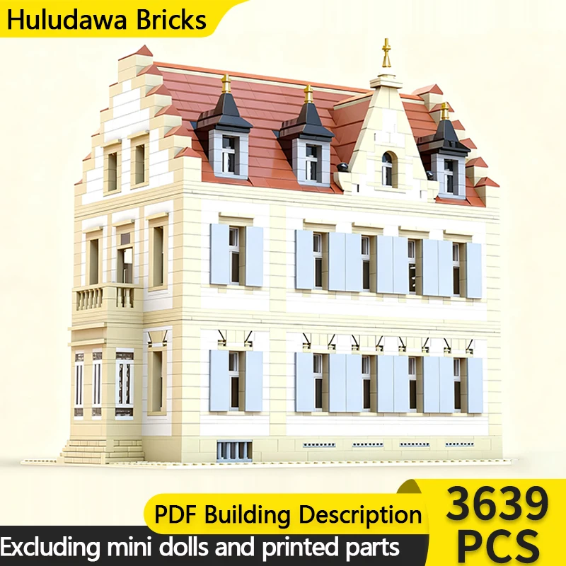 

Модель City Street View MOC, строительные кирпичи, замок, жилая модульная технология, детские праздничные подарки, сборные игрушки, костюм