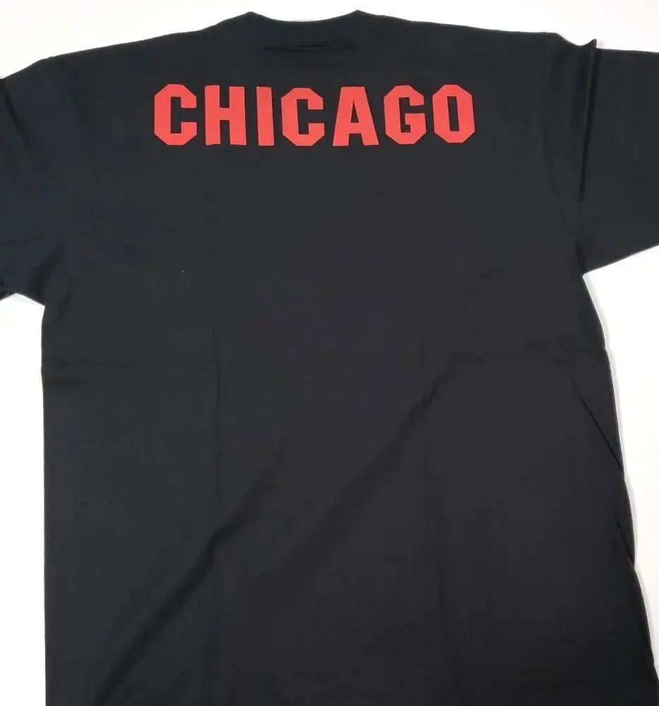 Chicago City T-shirt Chi Town Windy City Bulls Tee Men's Black New
