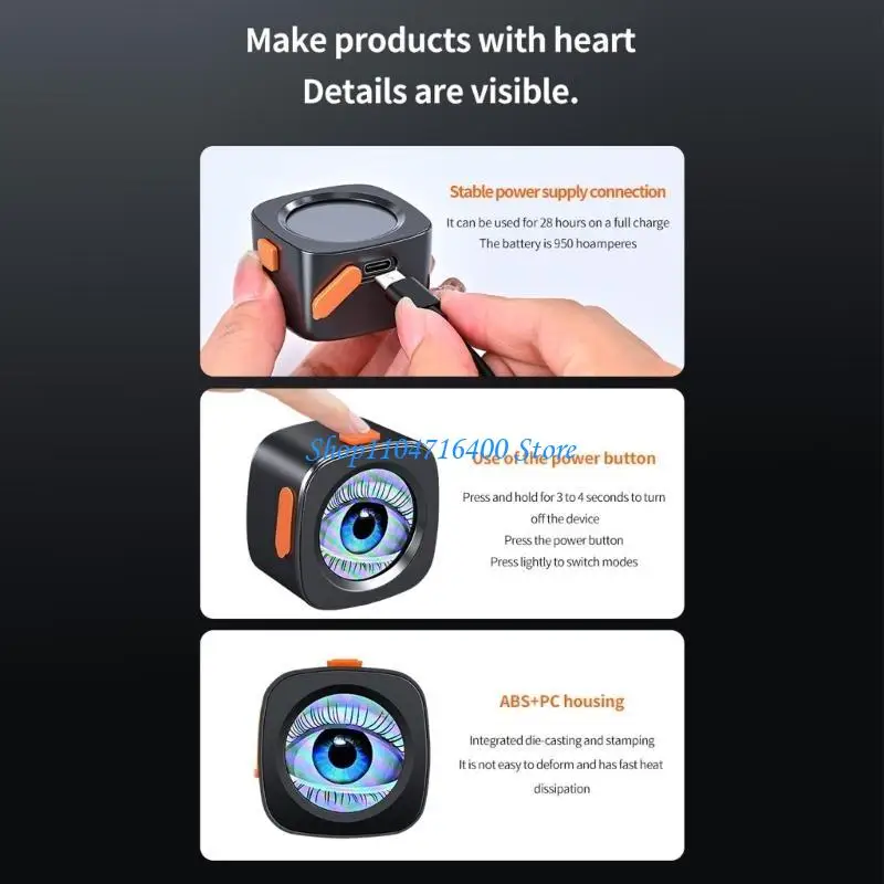 

y1gd Waterproof Motorcycle Tail Light Customizable Graphics Animation Dynamic Big Eye Light For Bicycles Electric Vehicle