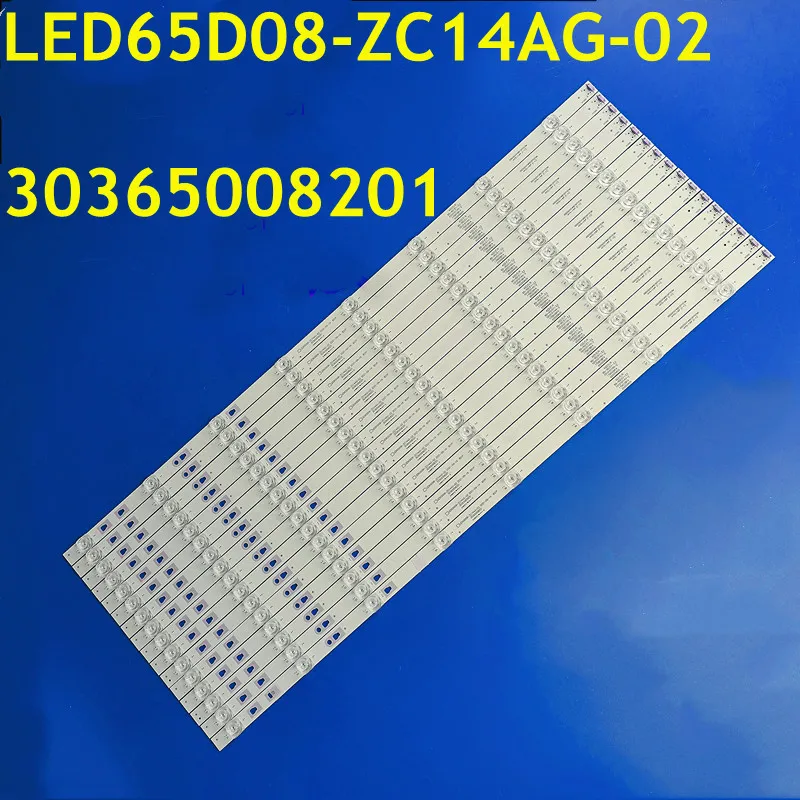 16PCS 3VLED Backlight Strip 8 lamps For LED65D08-ZC14AG-02 30365008201 F65C LE65Q6500U