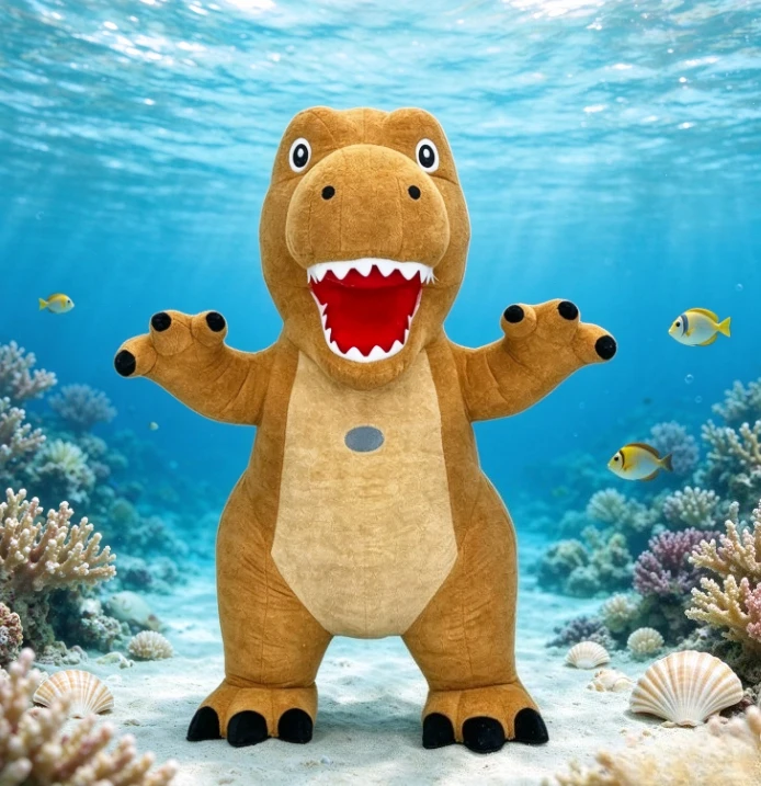 Inflatable Dinosaur Costume Adult - زي تنكري على شكل ديناصور أصفر