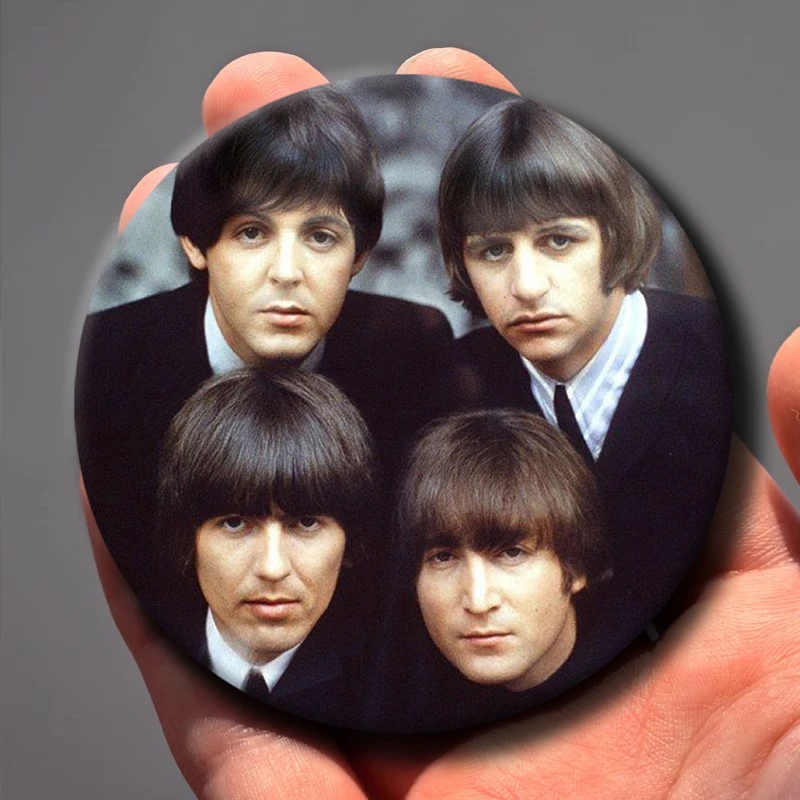 Rock Band The B-Beatles Coin Brooches George Harrison Badge Plastic Round Brooches for Backpack Shoes Jewlery Collectible Gifts