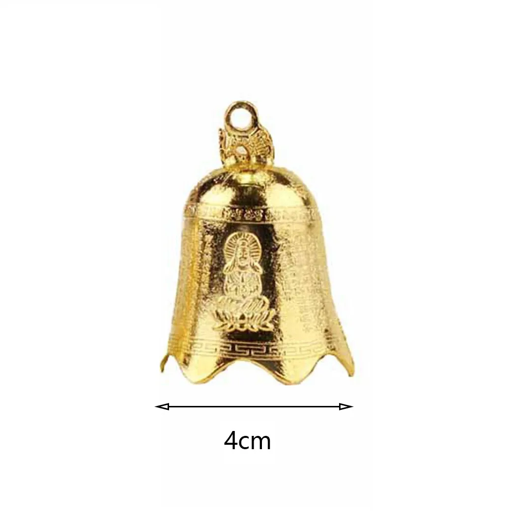 2.8cm 4cm 3cm Vintage Metal Wind Chime Bell GuanYin Statue Pattern Hanging Style Decor Window Garden Decoration