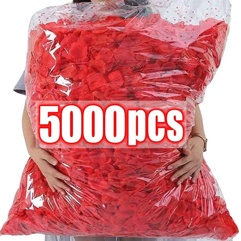 5000/100Pcs Artificial Fake Rose Petals Colorful Simulation Silk Rose Petal For Valentines Day Wedding Party Romantic Decoration