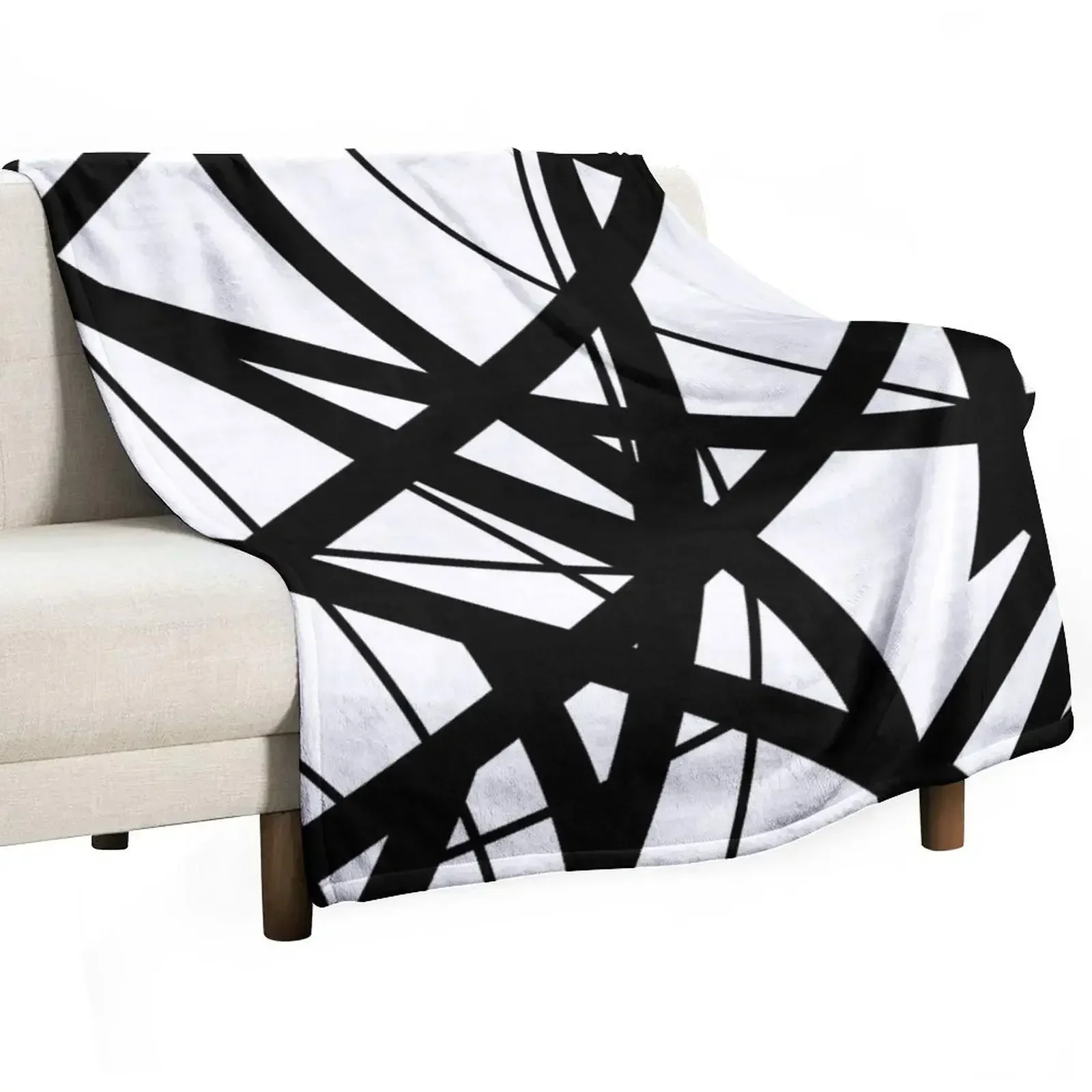 EVH: authentic Black & White Stripes design (pure white) Throw Blanket Hair Decoratives Decorative Beds Blankets