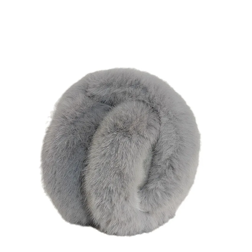 Orejeras bonitas de felpa para invierno, calentadores de orejas de felpa, orejeras de piel sintética de visón para clima nevado para estudiantes de invierno y pesca