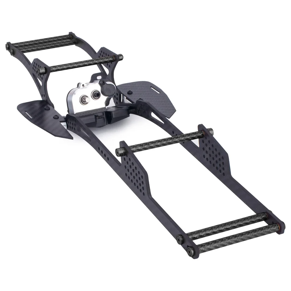 Kit de bricolaje sin montar con chasis LCG para 1/10 RC Crawlers SCX10 Capra VS4-10 con soporte Servo Skid Delrin Compatible con Gravi central bajo