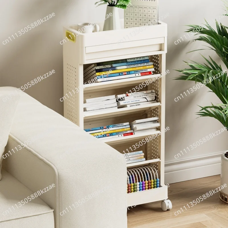 Bookshelf Storage Trolley With Removable Wheel Next to Desk Book Shelf for Children's Picture Books Storage Shelf New