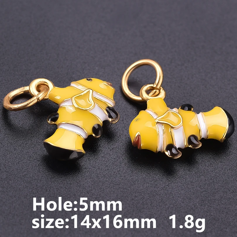 6 Stück Metall-Anhänger der Tier-Serie: Ente, Delfin, Giraffe, Hase, handgefertigt, zum Selbergestalten, personalisierbar, für Herren- und Damen-Halsketten, Schmuck. – Detail 9