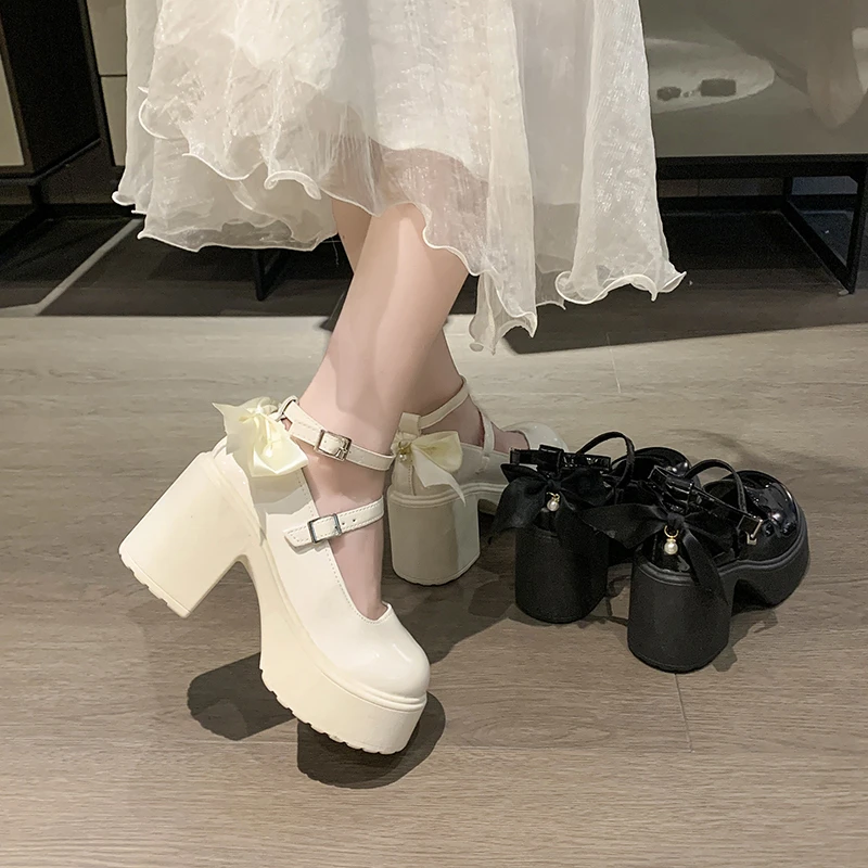 Mary Jane Pumps for Women Girls Fashion Brand New Chunky Heel Wedding Dress Shoes Spring New Pumps Classic Double Buckle