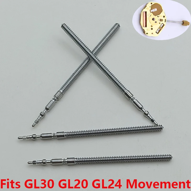 2/4 قطعة GL30 GL20 GL24 حركة الساعات تاج الجذعية يناسب GL30 GL20 GL24 حركة الرجال ساعة إصلاح القياسية ساعة تاج الجذعية أجزاء