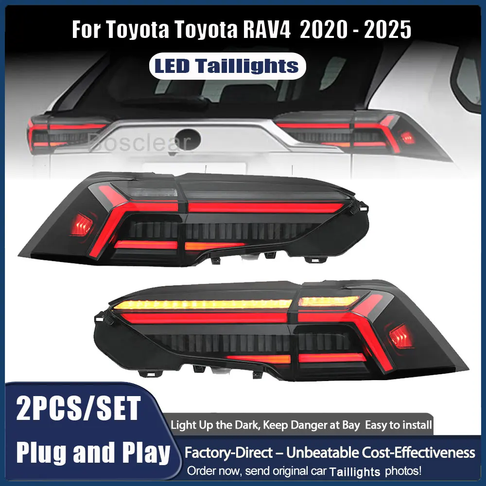 

Комплект из 2 задних фонарей для Toyota RAV4 2020-2025: Обновленные светодиодные стоп-сигналы и указатели поворота, задние фонари, подключи и работай