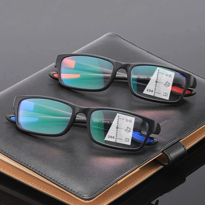 Progressive Multifocal Glasses Men Women Sports TR90 Frame Reading Glasses Unisex Classic Square Near Far Presbyopia Eyeglasses