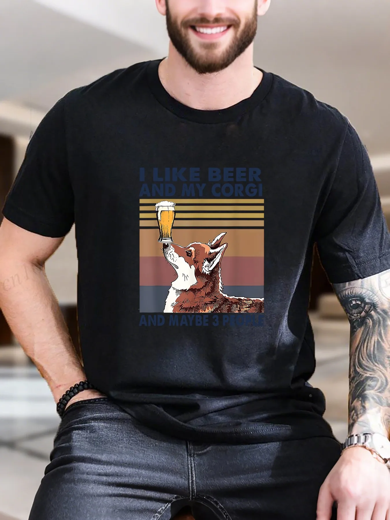 

Новое поступление, модная мужская футболка с рисунком, держащая пиво, стеклянный плакат с принтом, дышащая футболка из 100% хлопка, повседневная удобная трендовая футболка