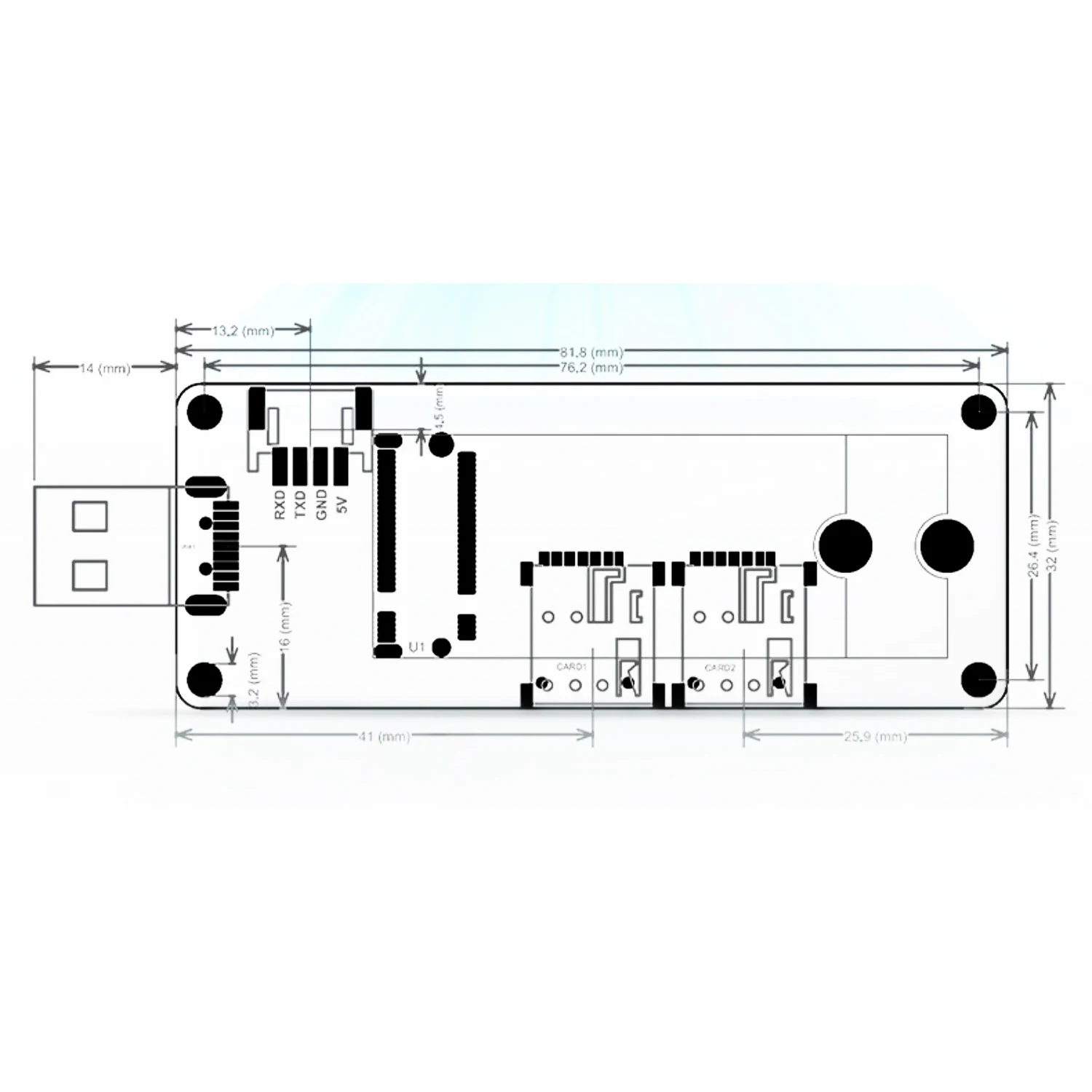Módulo 4G 5G M.2 M2 a USB 3,0 placa adaptadora USB3.0 convertidor de desarrollo de comunicación de alta velocidad de 480Mbps