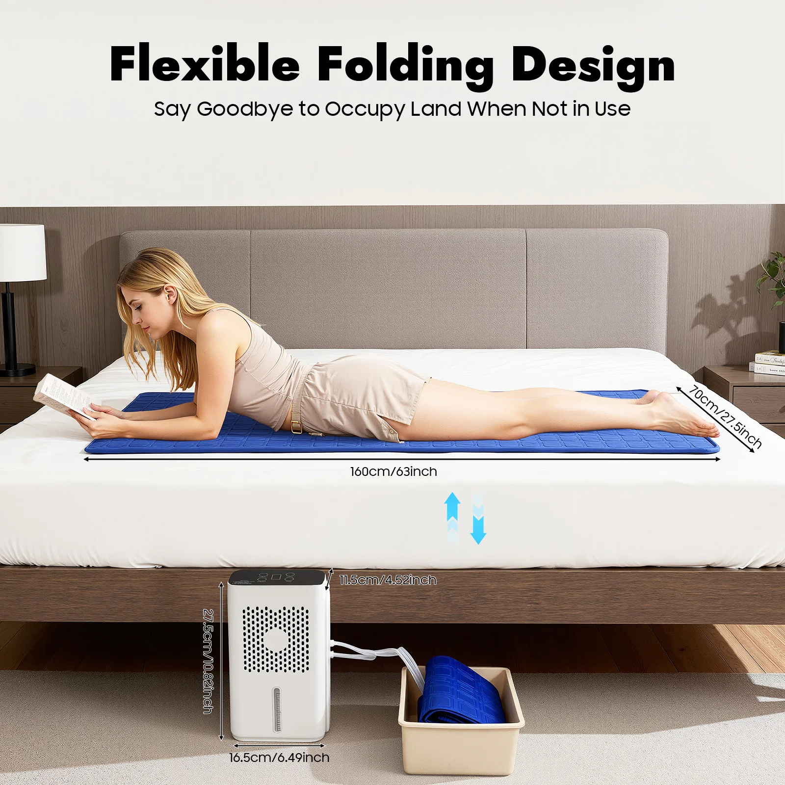 

Water Bed Cooler Water Cooling Mattress Pad Bed Cooling System Single Waterbed Host+Cushion 110V