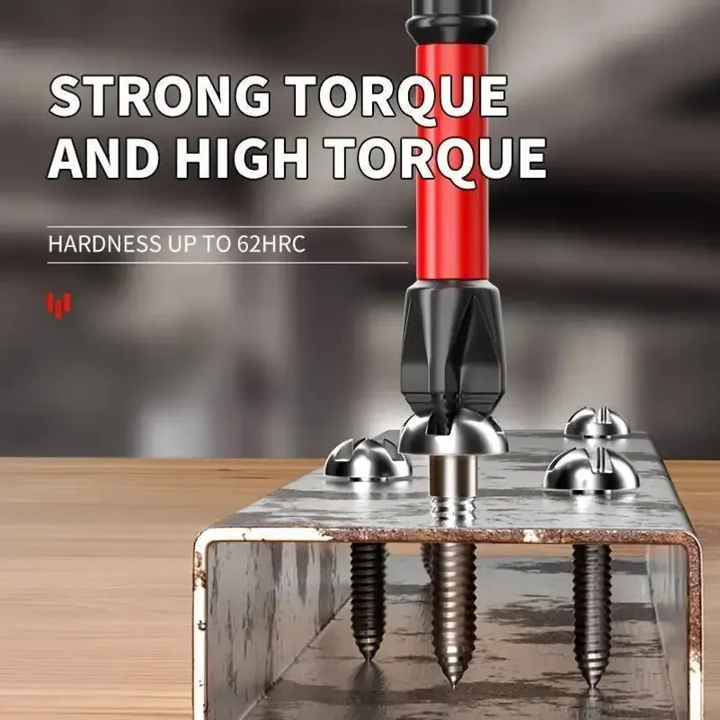 Magnetic Non-Slip Drill Bit Set 6/12 Pieces, S2 Steel, Crosshead and Impact Drill Bits, Suitable for Electric and Hand Drivers
