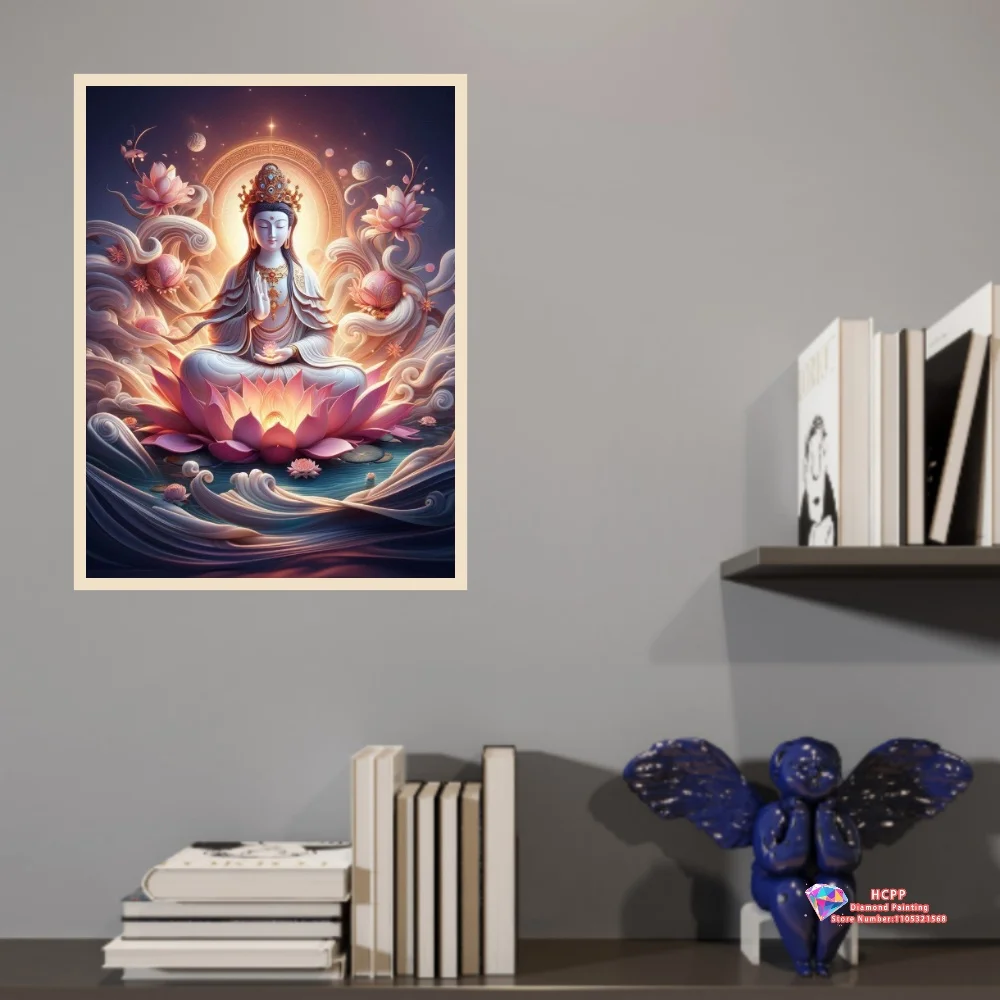 The Goddess of Mercy Buddhism Religion Diamond Painting Kit DIYDiamond Cross Stitch Handmade Art Gift Crafts Home Decor Gift