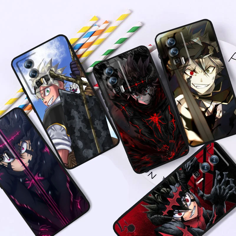Anime b-black c-clover Cool para Xiaomi Redmi 9A 9C 9AT 10C 9 9T 10 12C 13C A3 12 K60 A1 K50 K40 5G, Funda negra para teléfono