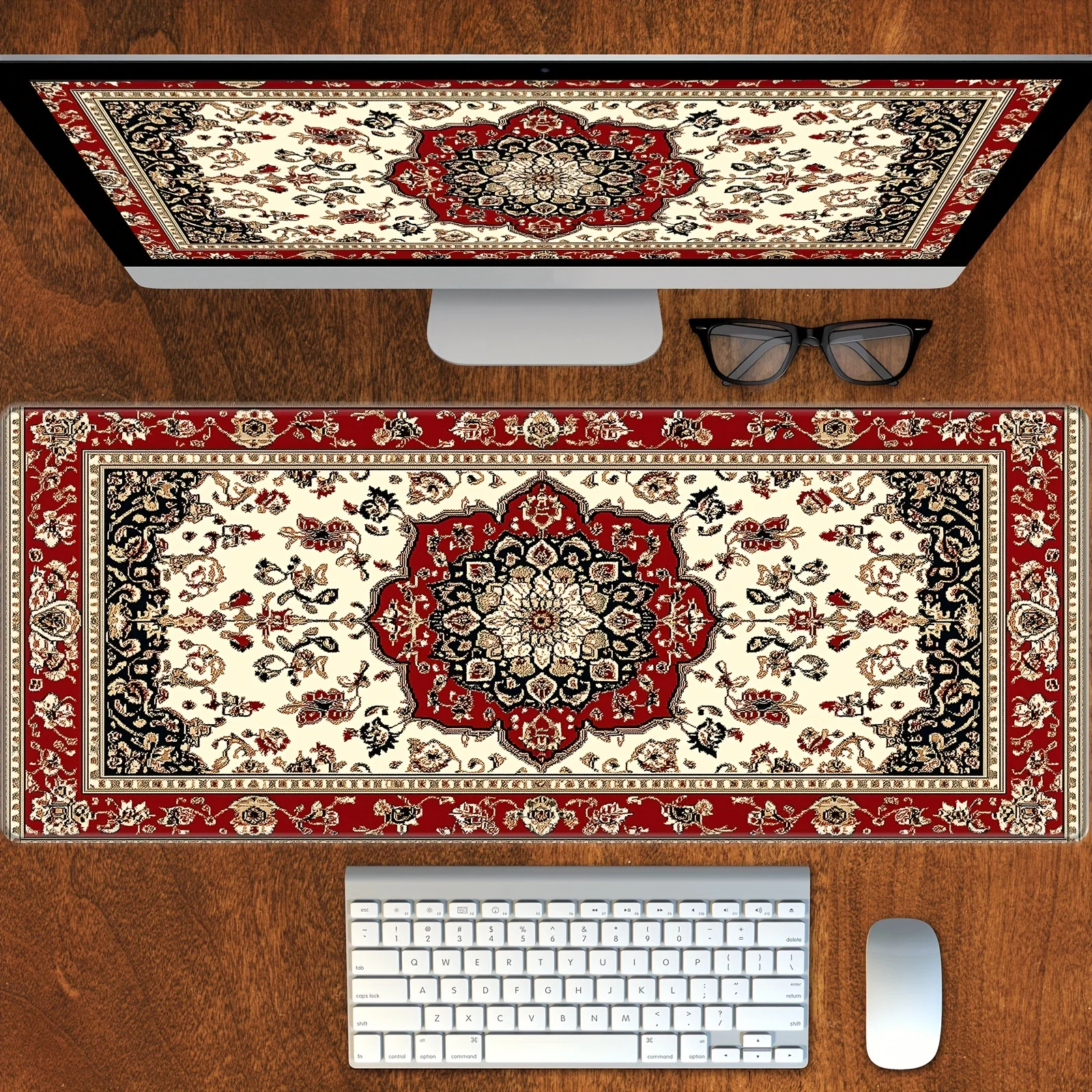 

Persian carpet large table mat Bohemian style mouse pad Durable rubber game pad Office and Game Desktop accessories Keyboard pad