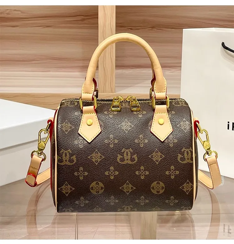 

AELEWELL Luxury Women's Double Zipper Bags Designer Crossbody Shoulder Purses Handbag Women Clutch Travel Tote Bag Size 20cm