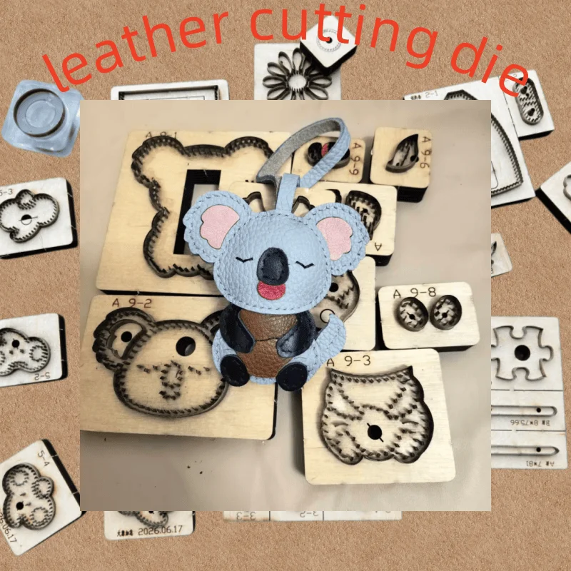 Cartoon Koala Leather Bag Pendant Wood Cutting Die, Laser Custom Leather Craft Mold For Manual Cutting Machine