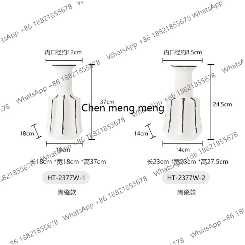 Living room modern minimalist style geometric lines ceramic vase light luxury desktop decoration home ornament