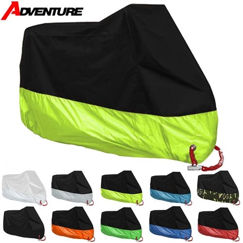 Cubierta impermeable para motocicleta, cubierta a prueba de polvo, protección UV para exteriores e interiores, para todas las estaciones