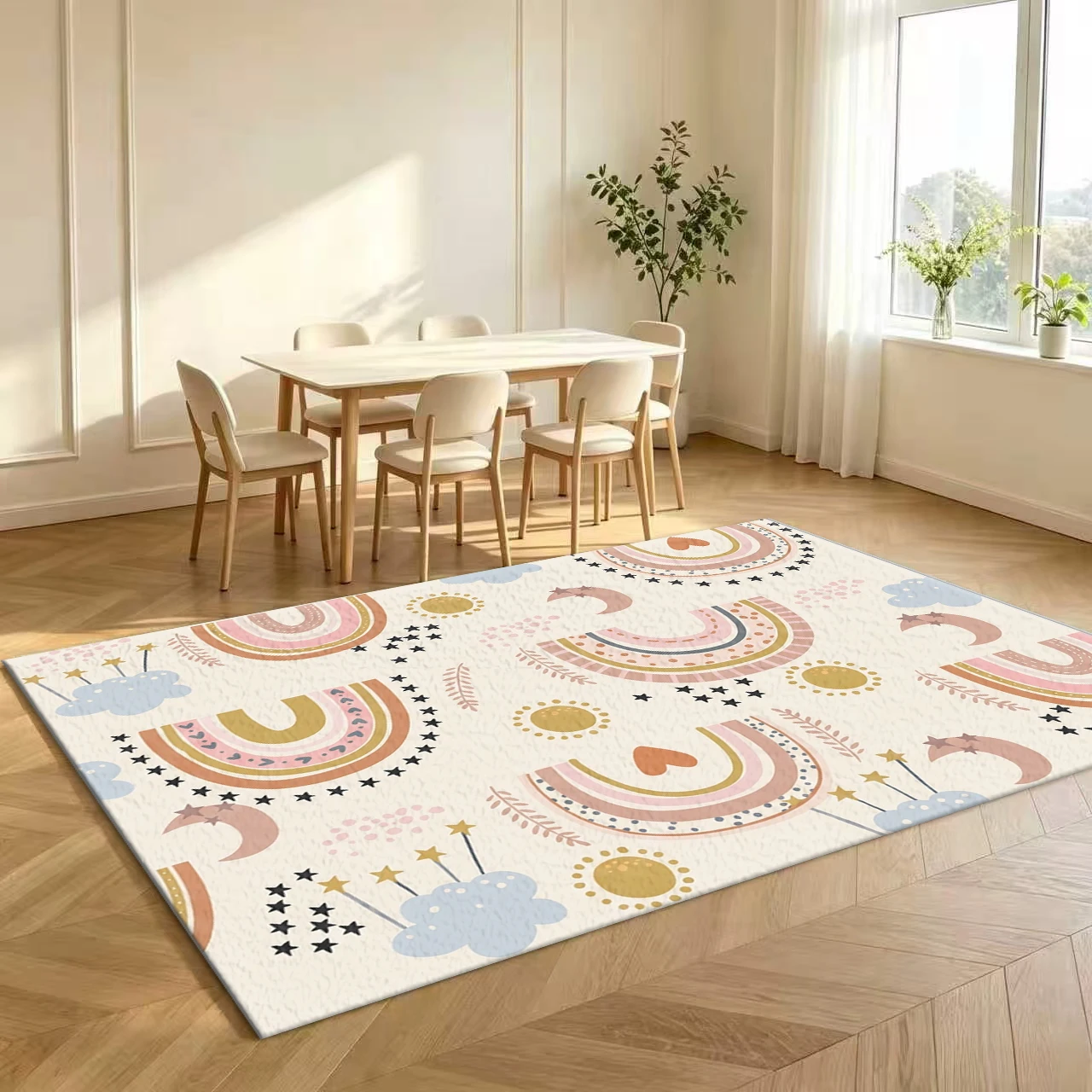 พรมปูพื้นลายสายรุ้ง ดวงจันทร์ - Soft Rug Nursery บทวิจารณ์และราคา