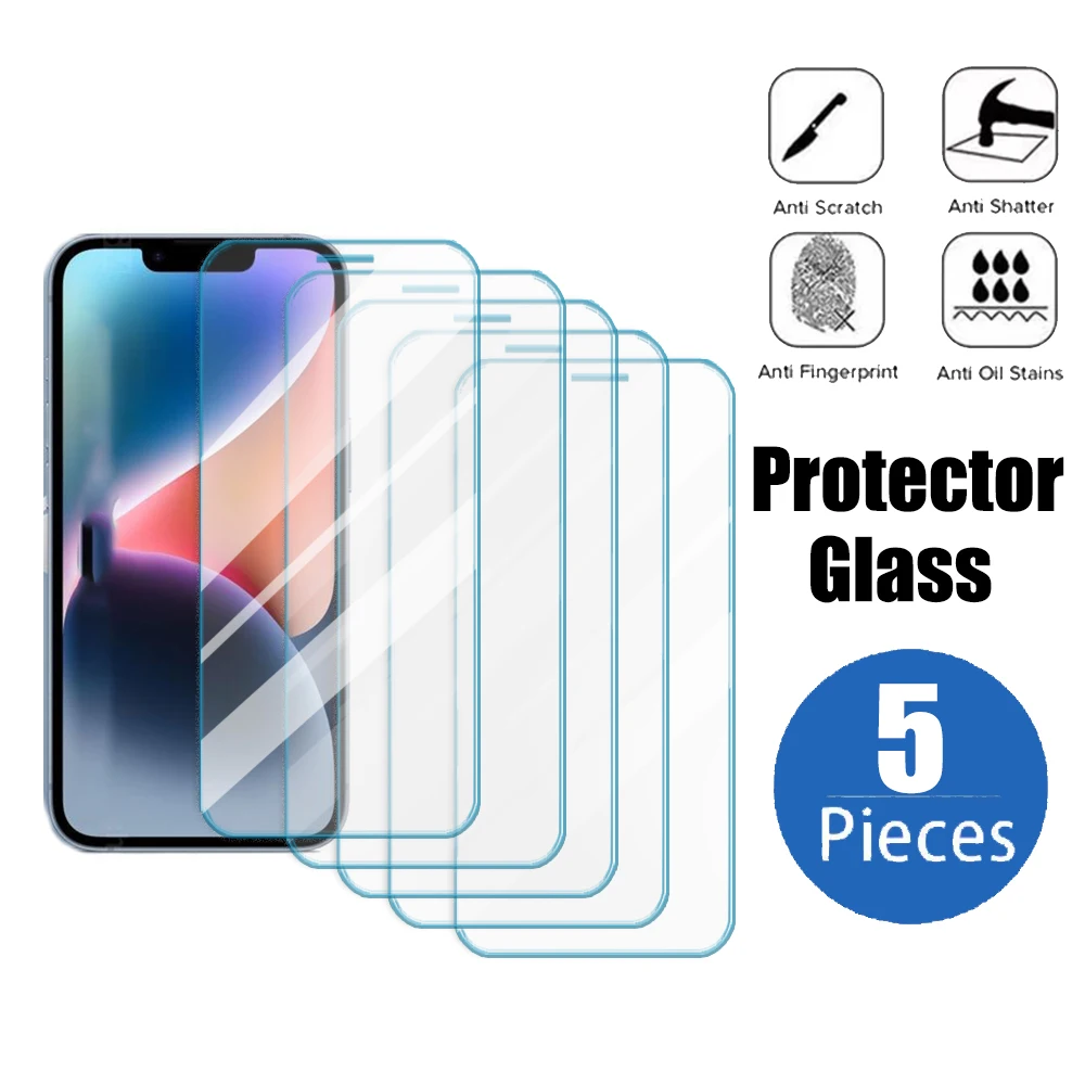 5 SZTUK szkła ochronnego do iPhone'a 14 12 11 Pro Xs Max Screen Protector do iPhone'a XR 13 12 Mini 7 8 6S Plus SE 2020 X Glass