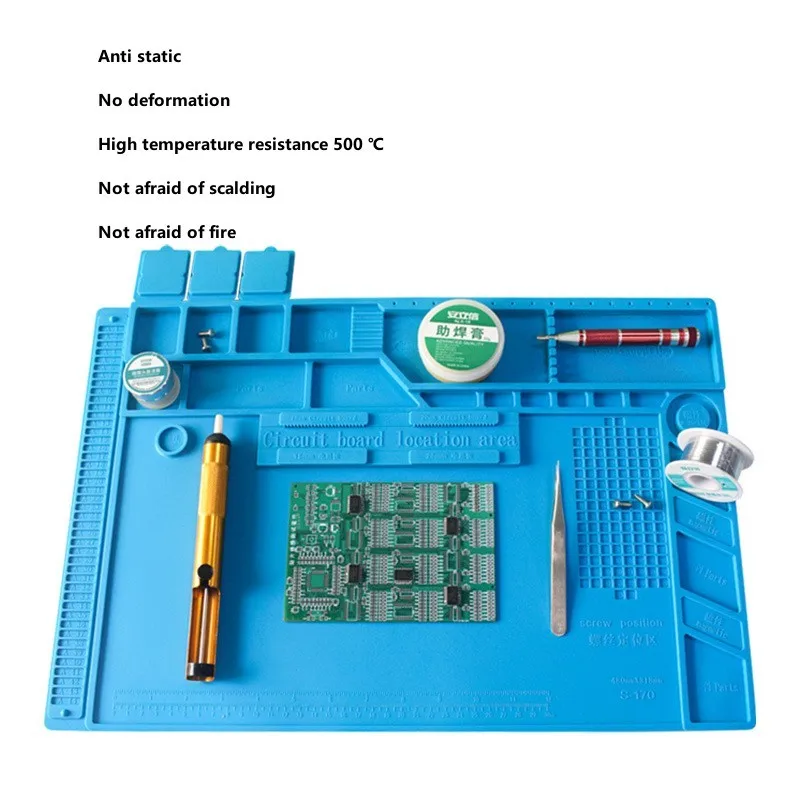 Repair Pad Insulation Heat-Resistant Soldering Station Silicon Soldering Mat Work Pad Desk Platform for BGA Soldering Station