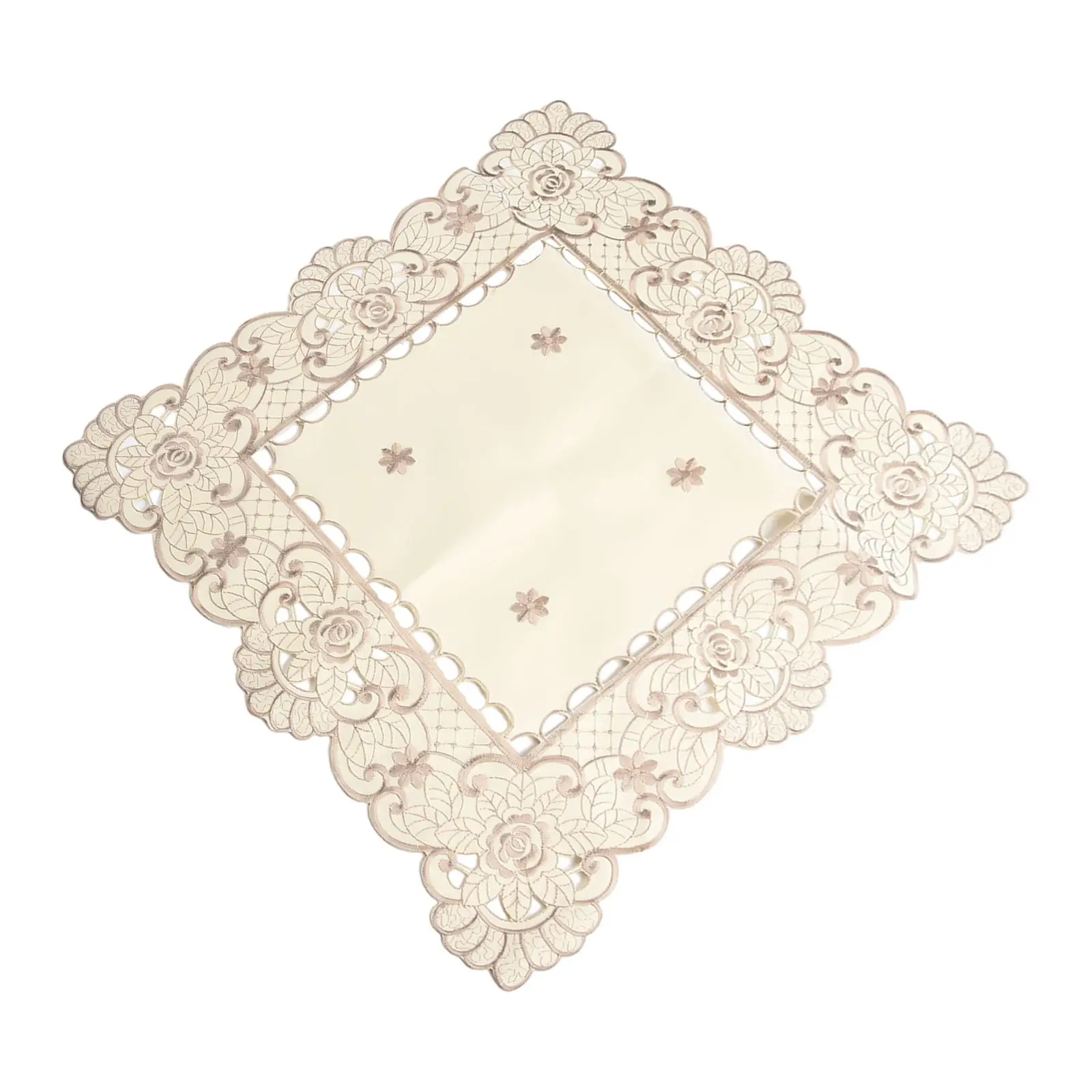 High Quality High quality Tablecloth Placemats Reusable Satin Fabric Table Cloth Washable Lace Wedding Party White