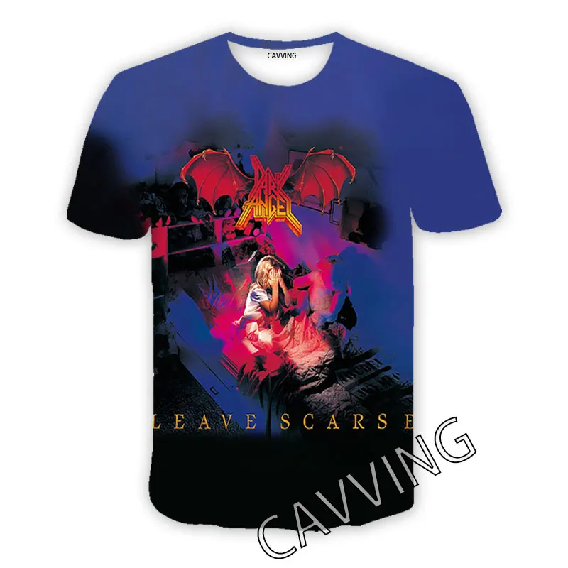 CAVVING-camisetas informales con estampado 3D de banda de Ángel oscuro para hombre y mujer, camisetas de Hip-Hop, Tops de estilo Harajuku, ropa