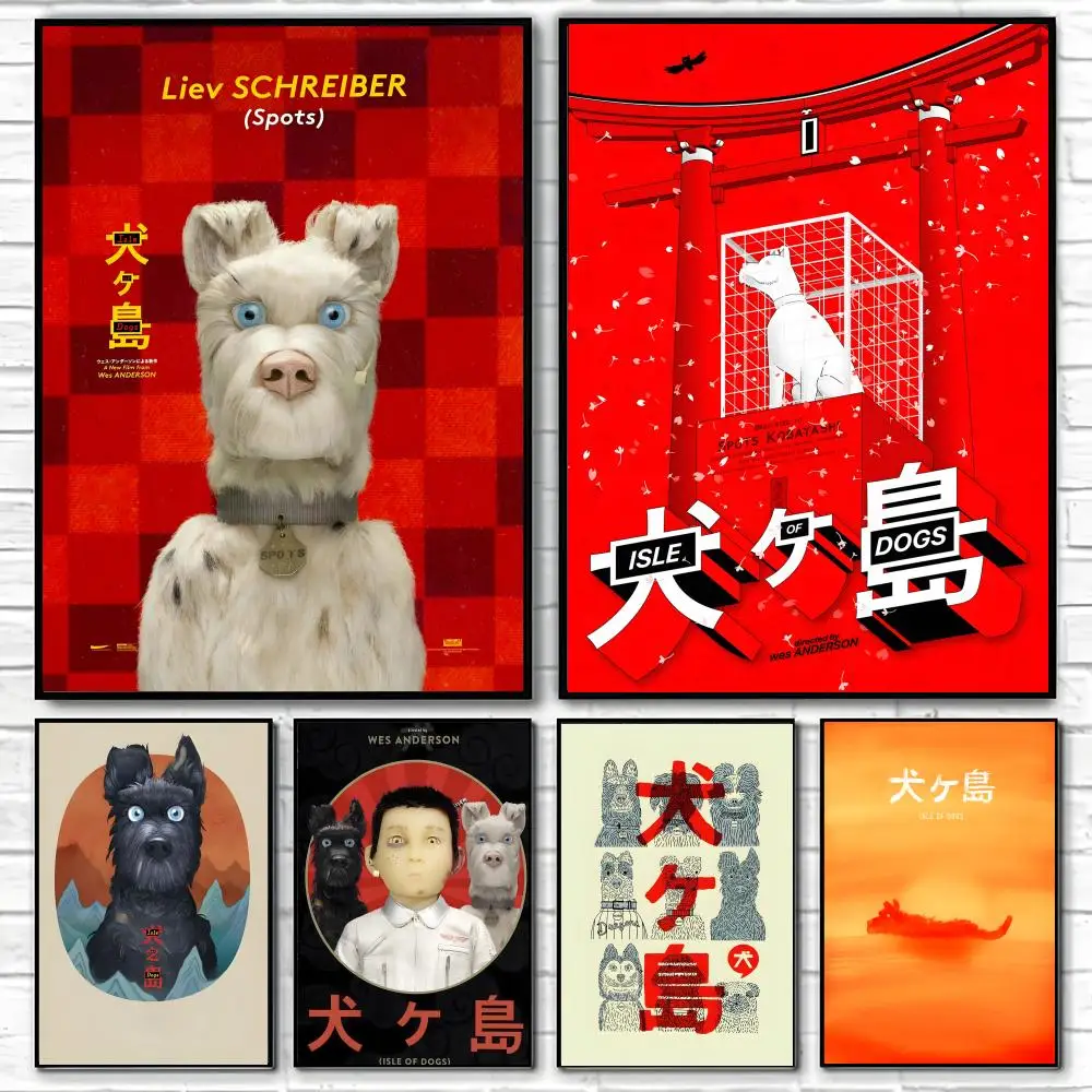 W-Wes Anderson Film Isle of Dogs Poster Classic poster and wall art prints are suitable for living rooms, bedrooms,and home