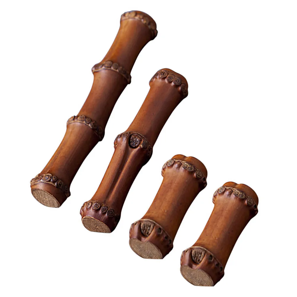 4Pcs Bamboo Brush Holders Vintage Pen Racks Chinese Calligraphy Painting Brush Stands Desktop Storage Organizers Elegant