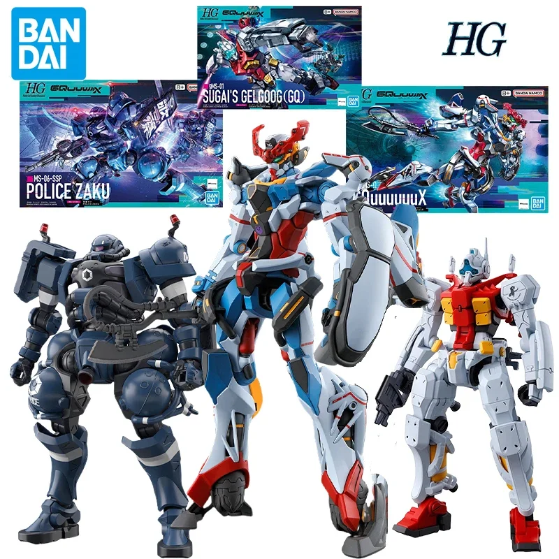

Bandai HG 1/144 GQuuuuuuX Фигурки Red Gundam Mobile Suit Police Zaku Model Kit Sugai's Gelgoog Original Box в наличии