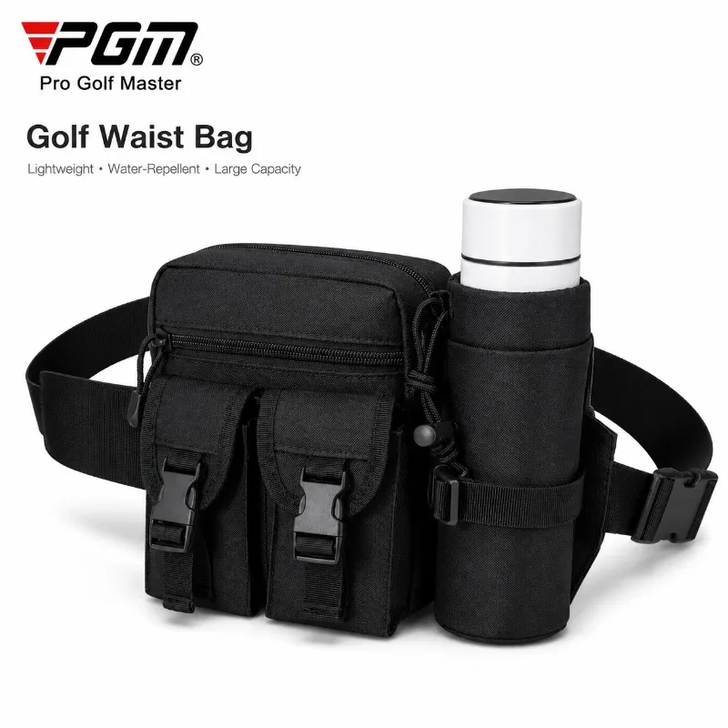 pgm-golf-waist-bag-water-repellent-lightweight-large-capacity-belt-bag-with-bottle-holder-detachable-cup-sleeve