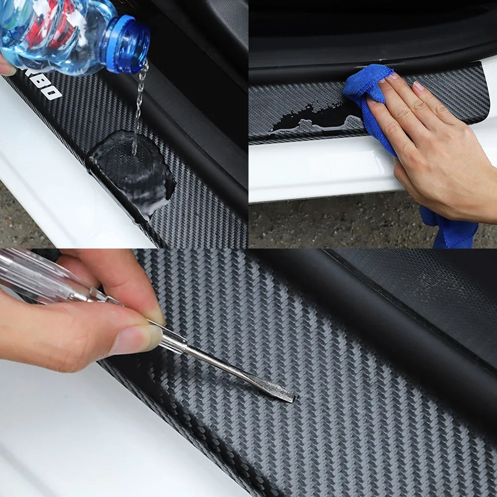 Car Door Protector Sill Carbon Fiber Rear Trunk Bumper Stickers for Cadillac ESCALADE Logo 2023 2020 2019 2018 2017 Accessories