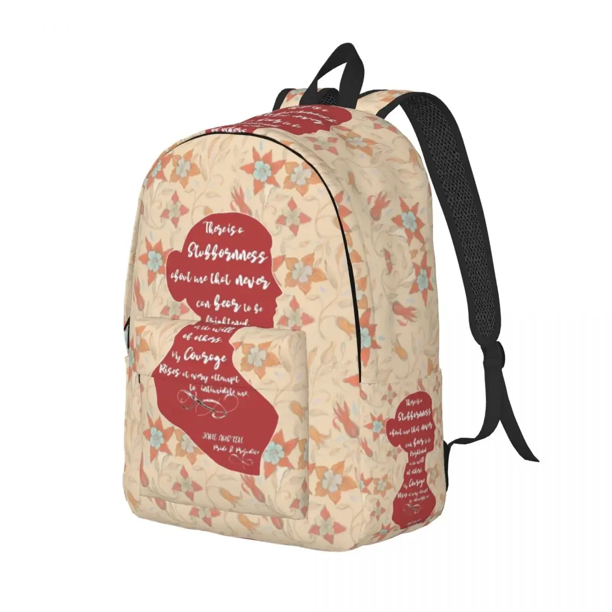 Jane Austen Pride And Prejudice Quote Canvas Backpacks for Women Men College School Students Bookbag Fits 15 Inch Laptop Bags