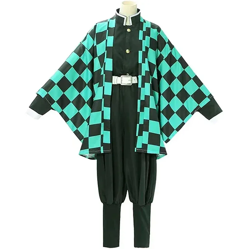 Tanjirou Kamado Cosplay Anime Demon Slayer Kimetsu No Yaiba Cosplay disfraz uniforme Haori Kimono peluca traje Halloween adulto niño